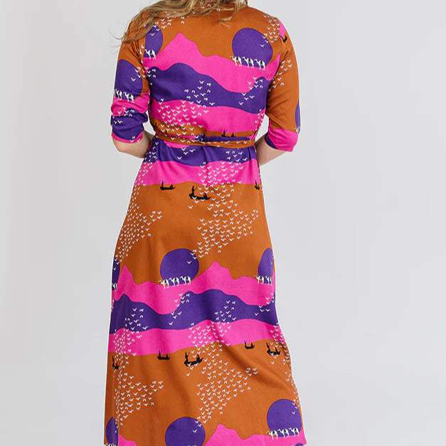 Aditi Wrap Dress Sunset Spice Plum