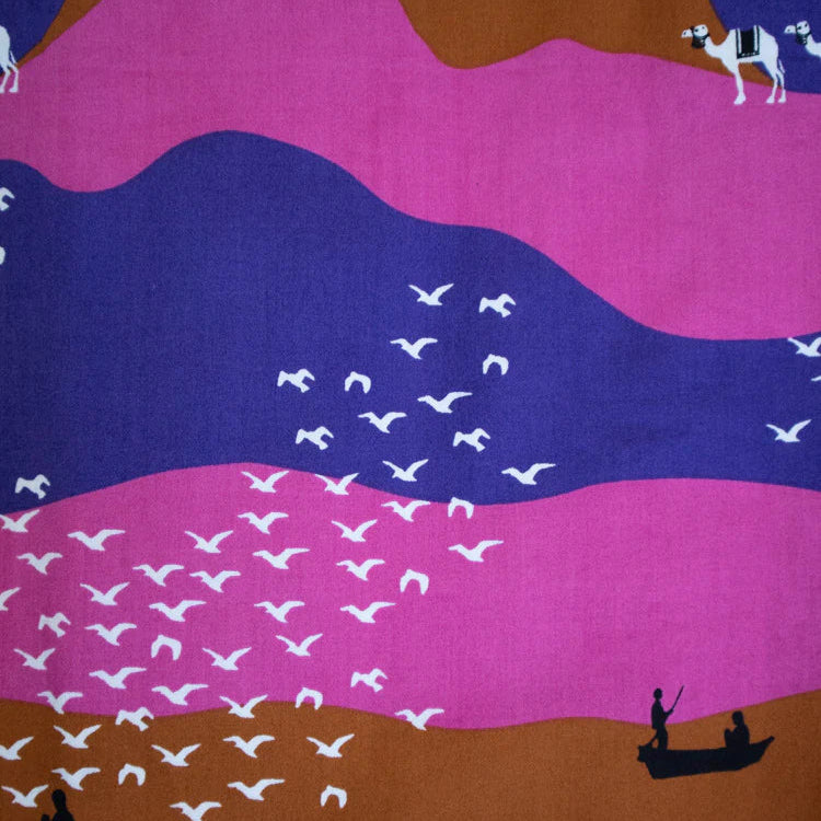 Aditi Sunset Plum Dress Print