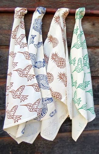 Woodblock Printed Dish Towel