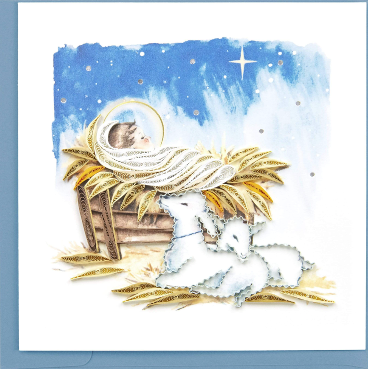 Baby Jesus in Manger Christmas Card