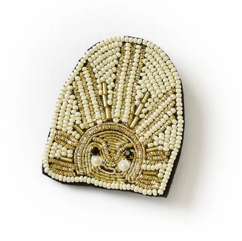 Bala Mani Beaded Sun Brooch Pin