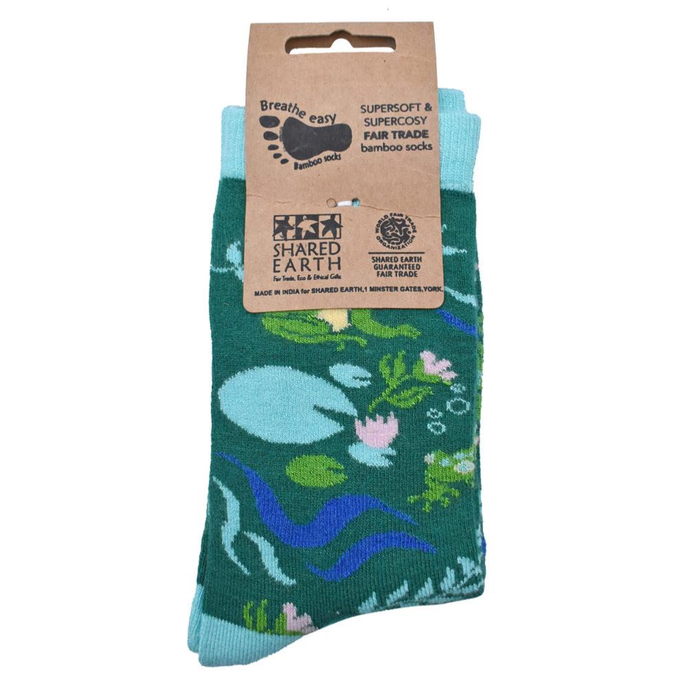 Bamboo Socks Frogs in Pond