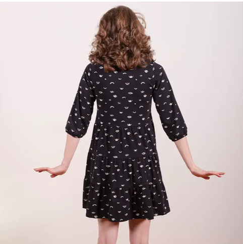 Bellini Long Sleeve Dress Onyx Eyes