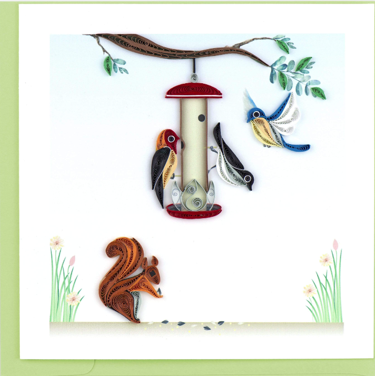 Bird Feeder Greeting Card