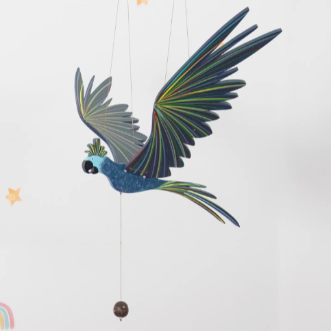 Blue Cockatiel Parrot Flying Bird Mobile