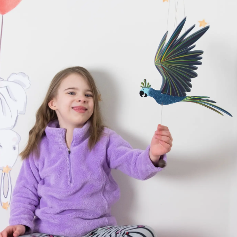 Blue Cockatiel Parrot Flying Bird Mobile