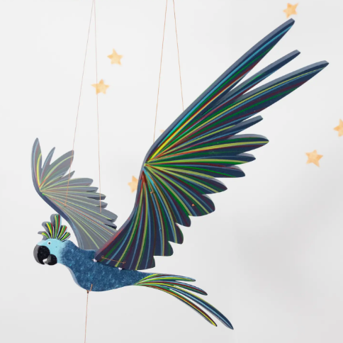 Blue Cockatiel Parrot Flying Bird Mobile