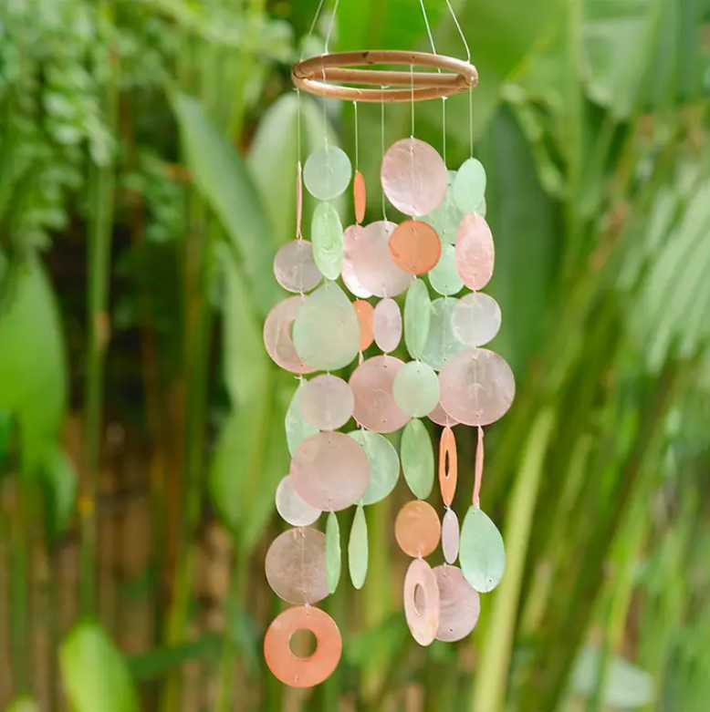 Capiz Chime Small Round Bougainvillea