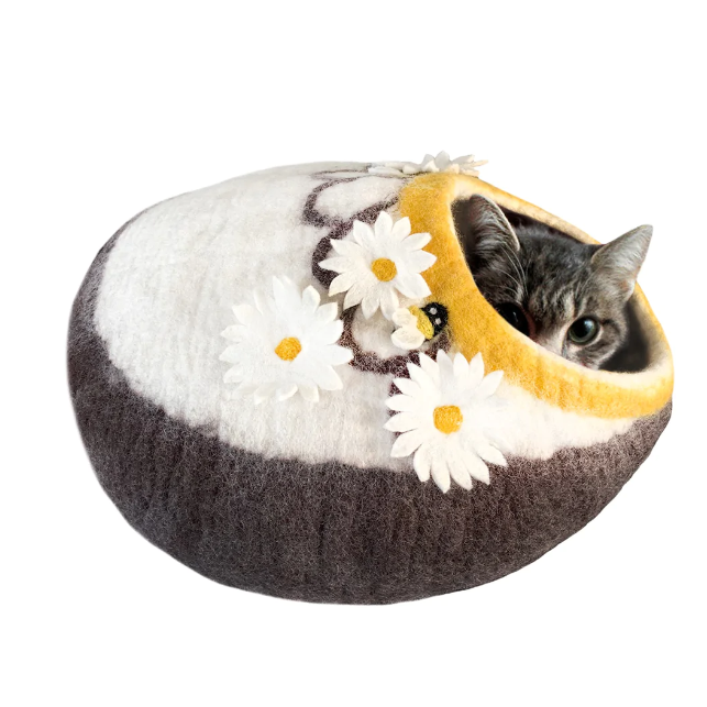 Cat Cave Bee and Daisies