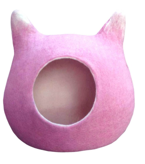 Pink Kitty Felt Cat Cave