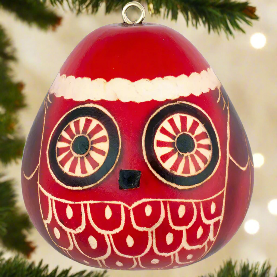 Gourd Christmas Owl Ornament