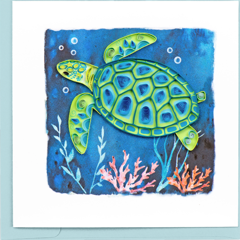 Decorative Sea Turtle Greeting Card
