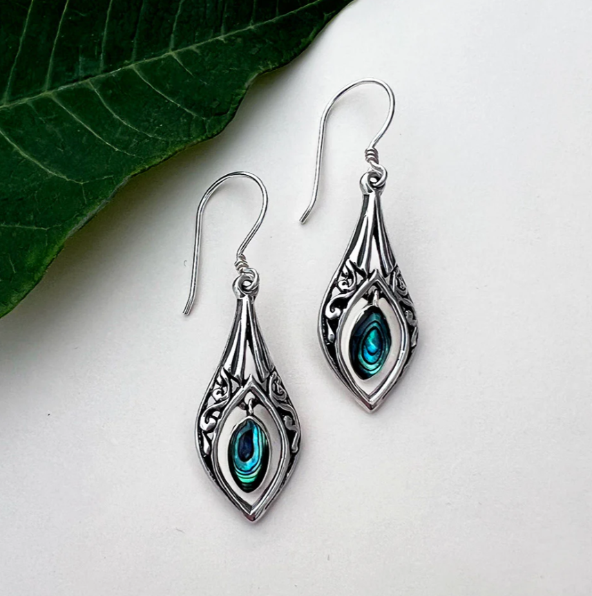 Dewdrop Abalone Earrings - Sterling Silver