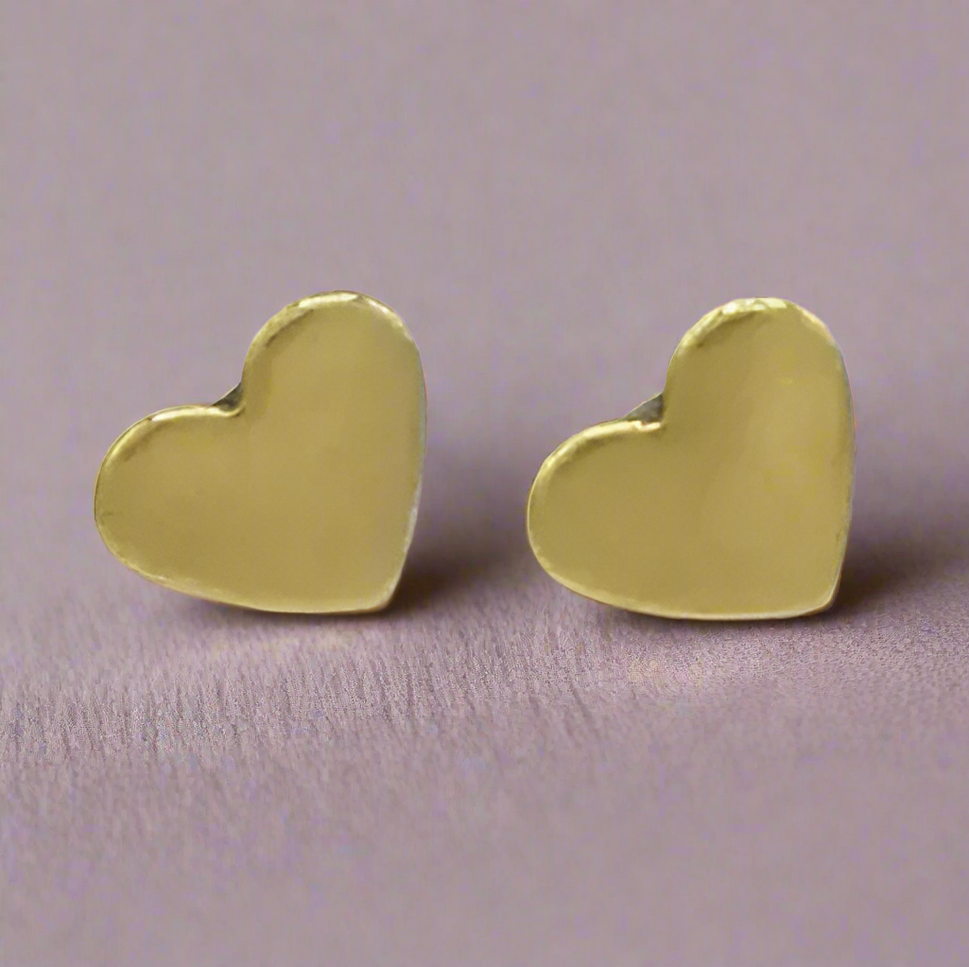 Brass Heart Studs