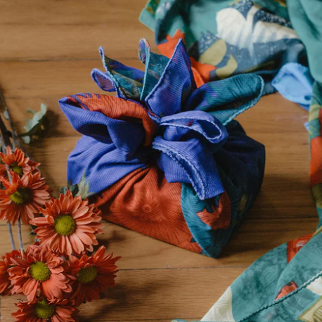 Furoshiki Style Fabric Gift Wrap - Assorted Upcycled Sari