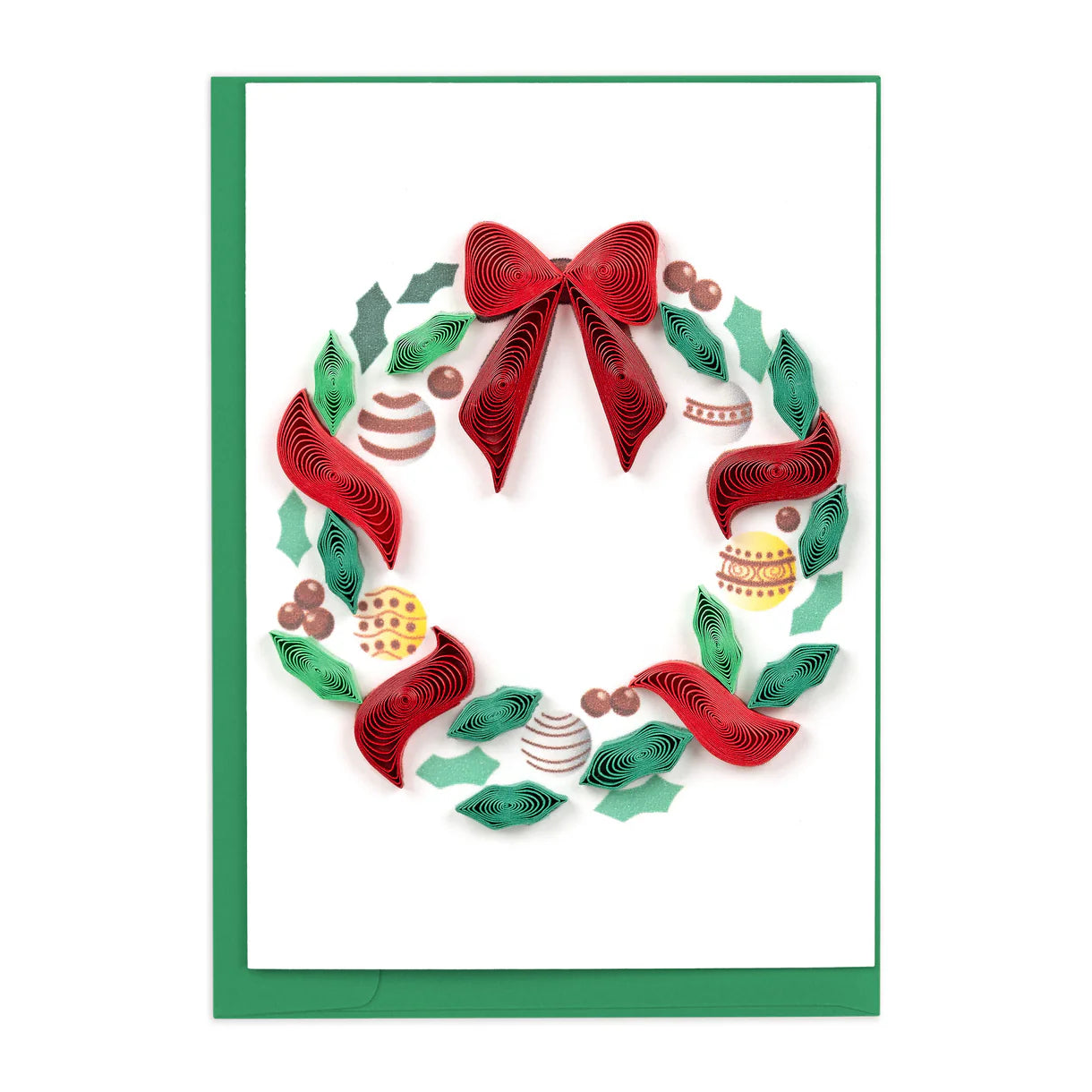 Gift Enclosure Card Holiday Wreath With Ornaments