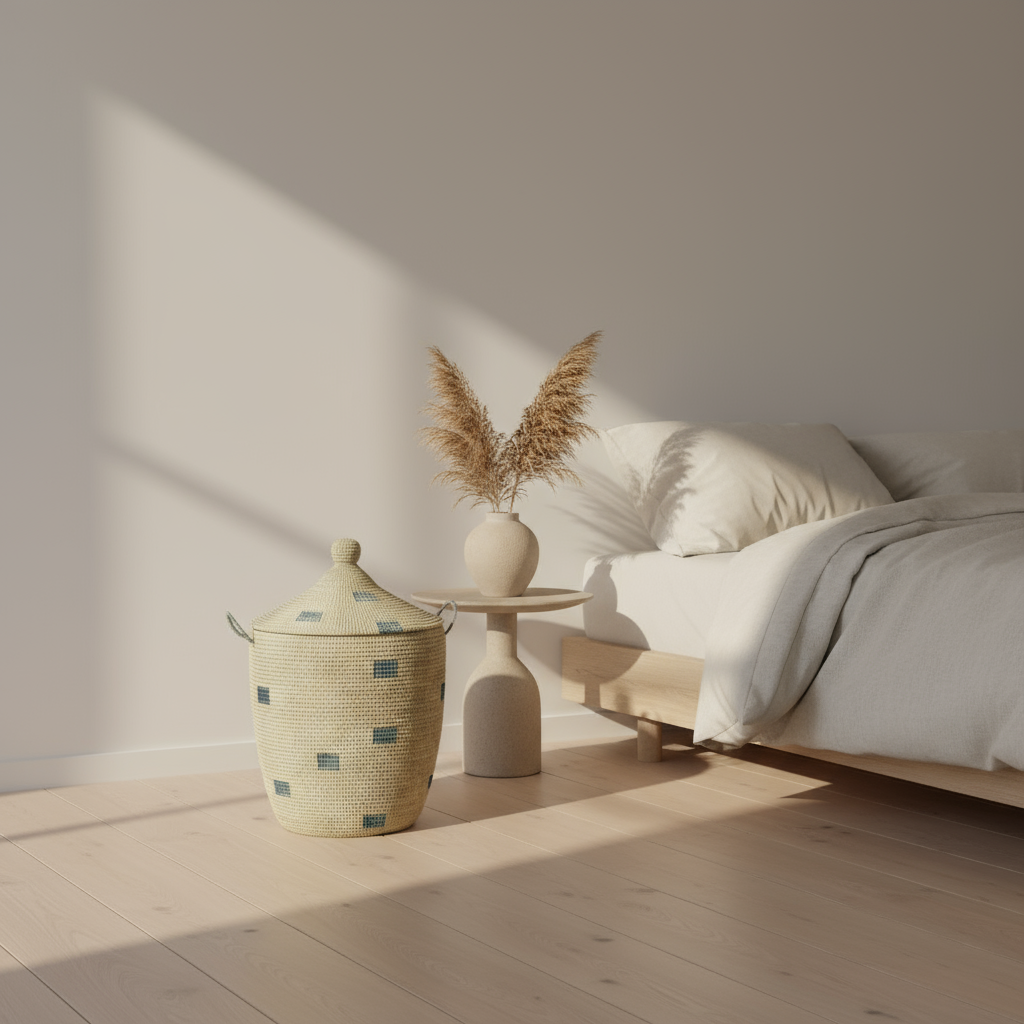 Hamper Blue & Cream 22"