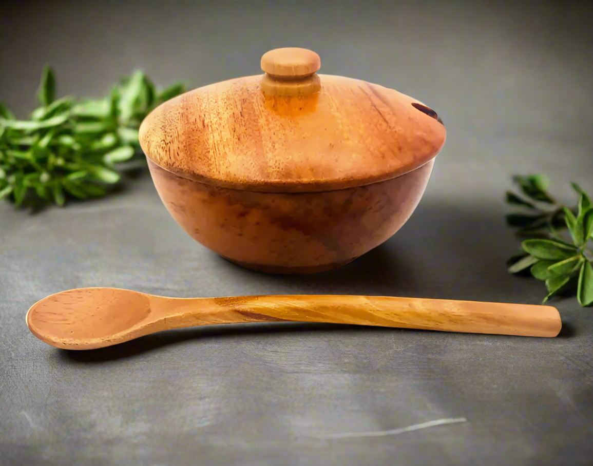 Spice Bowl with Spoon and Lid