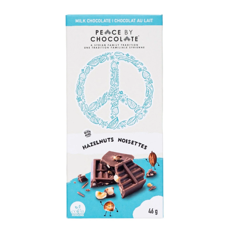 Peace By Chocolate Milk Chocolate with Hazelnuts Bar 46g
