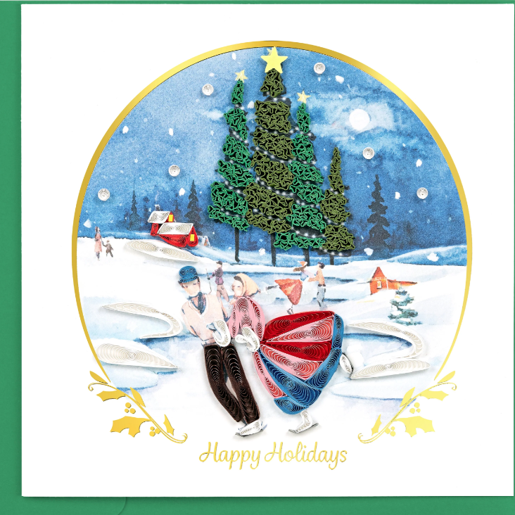 Ice Skating Scene Greeting Card