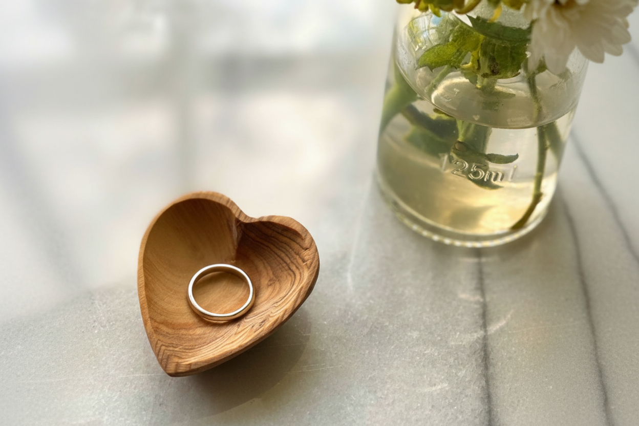 Jedando Modern Handicrafts Petite Olivewood Heart Bowl 2 inch