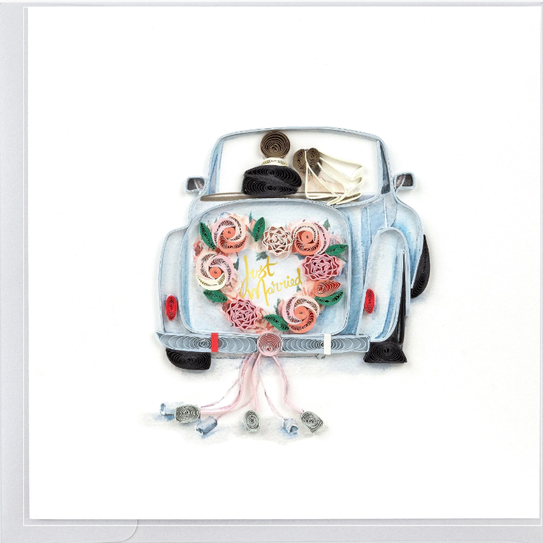 Just Married Car Wedding Card
