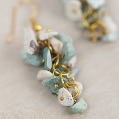 Kali Turquoise Cluster Dangle Earrings
