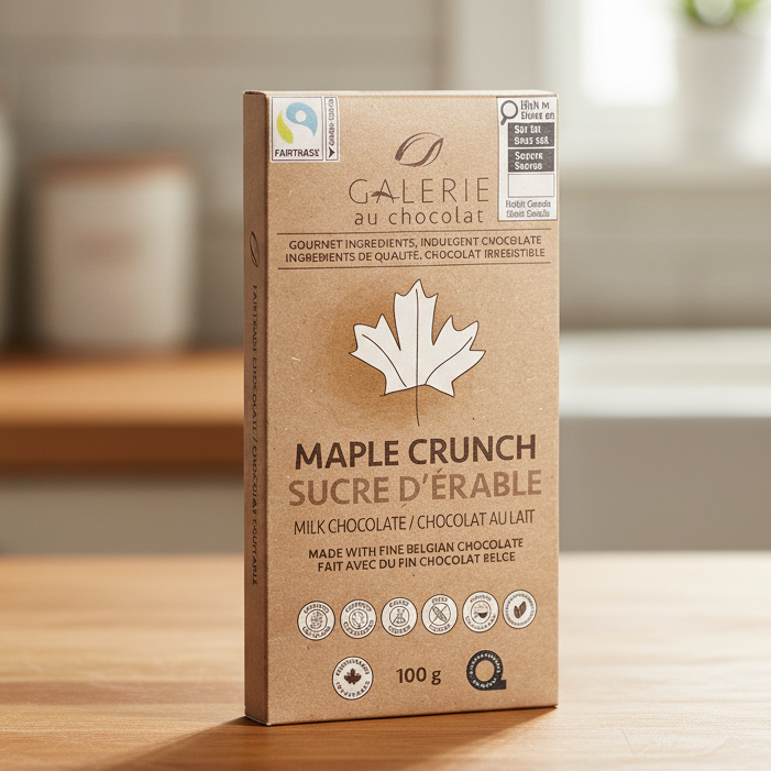 Maple Crunch Milk Chocolate Bar 100g