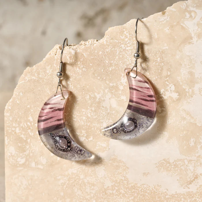Marbled Moon Drop Earrings