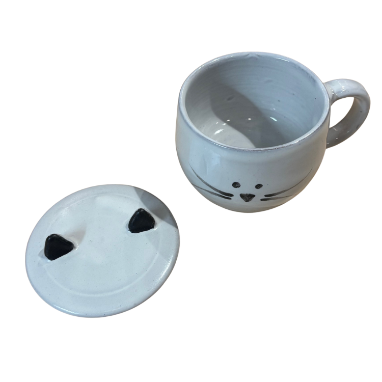 Lidded Meow Mug