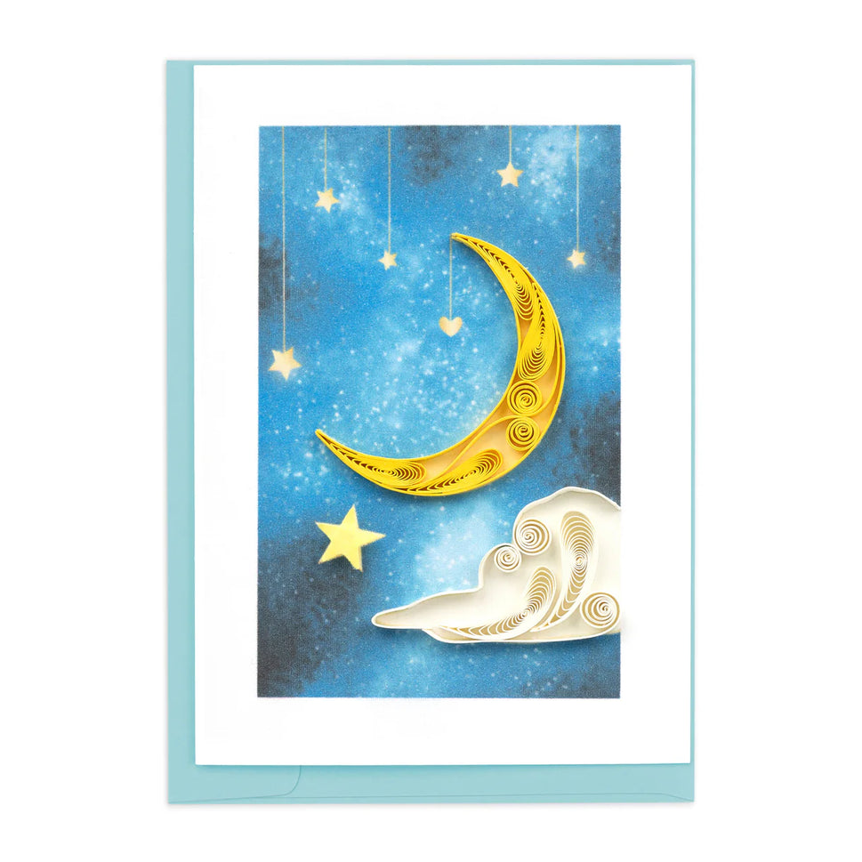 Moon and Stars Quilled Gift Enclosure Card