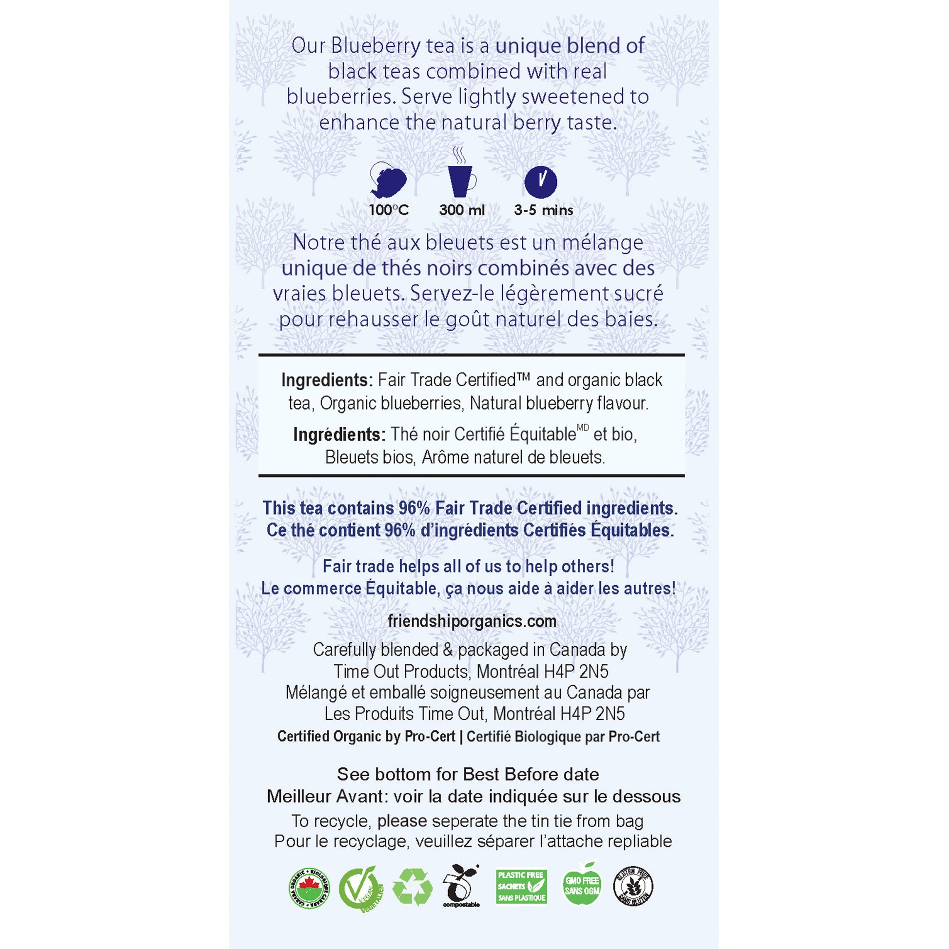 Organic Blueberry Friendship Tea Twinpack