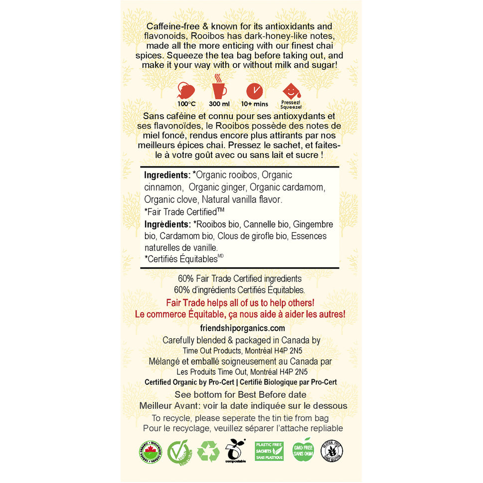 Organic Rooibos Chai Friendship Tea Twinpack