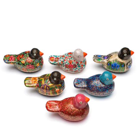 Paradise Parakeet Paper Mache Box assorted