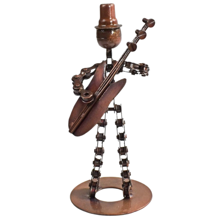 Model Guitarist Ornament Recycled Bike Chain