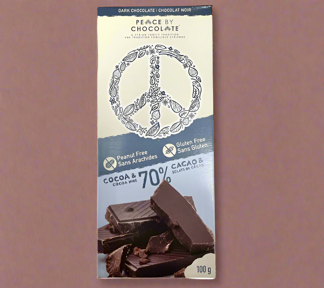 Peace by Chocolate 70 percent cocoa dark chocolate bar