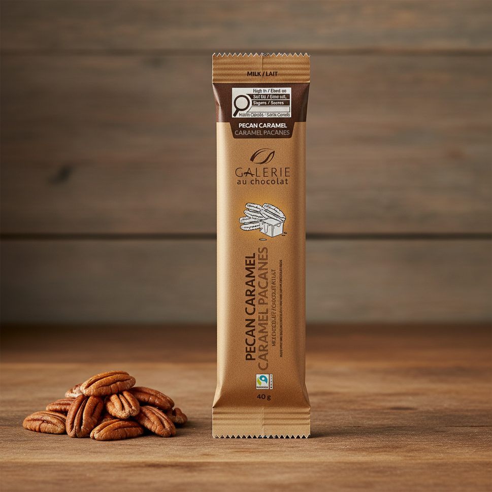 Mini Fairtrade Pecan Caramel Dark Bar 40g