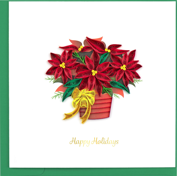 Potted Poinsettia Holiday Card