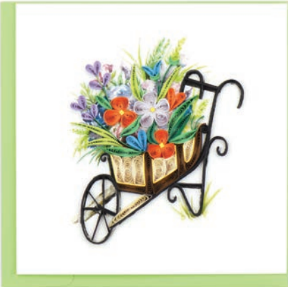 Quilled Wheelbarrow Garden Greeting Card