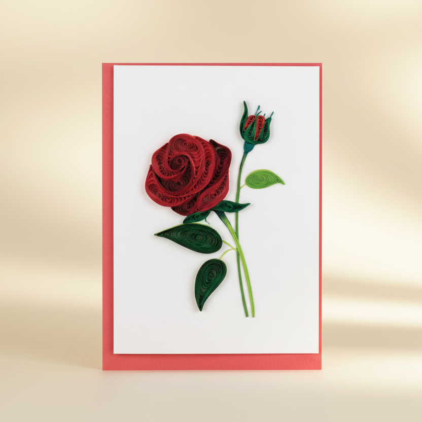 Red Rose Gift Enclosure Card