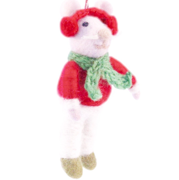 Red Sweater Mice Ornament
