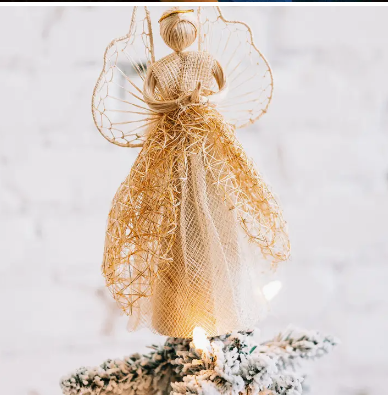 Sinamay Tree Topper Angel