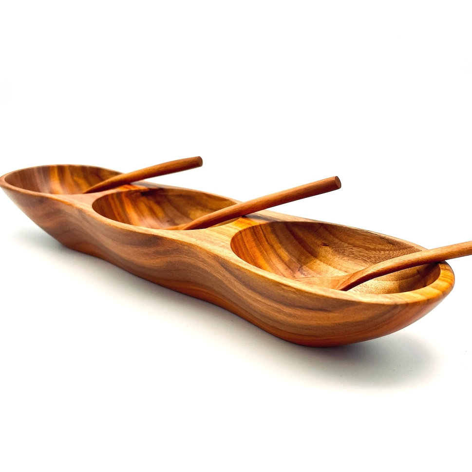 Tropical Hardwood Salsa Dish Large