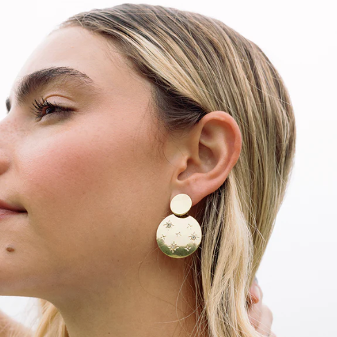 Sitara Starry Double Circle Dangle Earrings