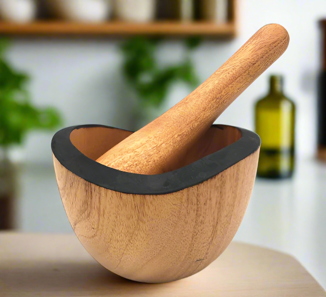 Tropical Mortar and Pestle short 3"x3.5"