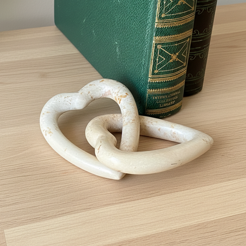 Entwined Soapstone Heart -Natural