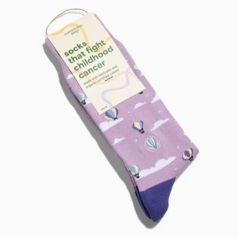 Socks That Fight Childhood Cancer (Purple Hot Air Balloons)