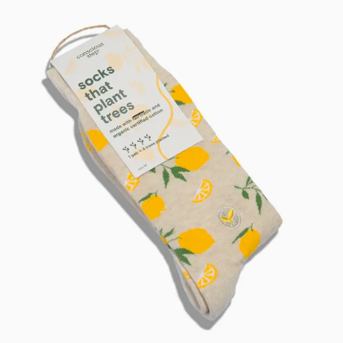 Socks That Plant Trees (Beige Lemons)