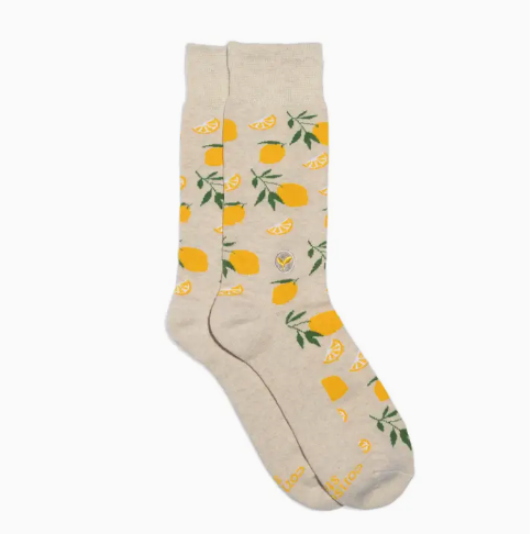Socks That Plant Trees (Beige Lemons)