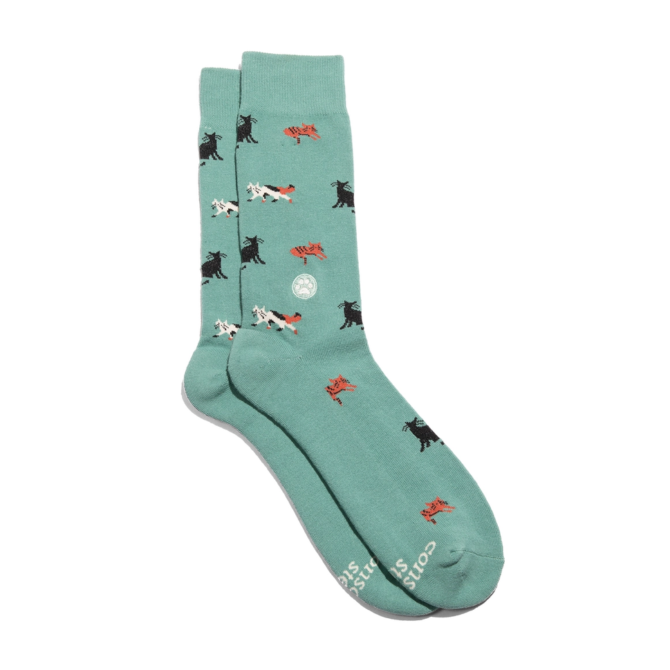 Socks that Save Cats Teal